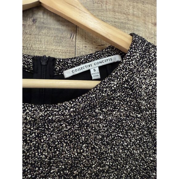 Nordstrom Sparkly Black & Gold Dress Small - Picture 2 of 11